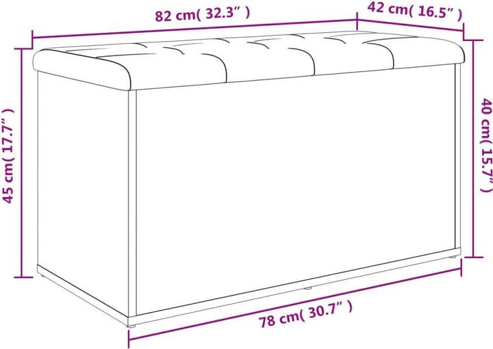 Immagine prodotto VidaXL Panca con contenitore in cemento grigio 82x42x45 cm (42 cm)