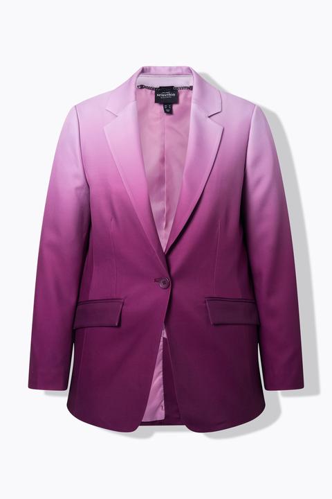 Actual product image Ulla Popken Color Gradient Lapel Collar Blazer (48)