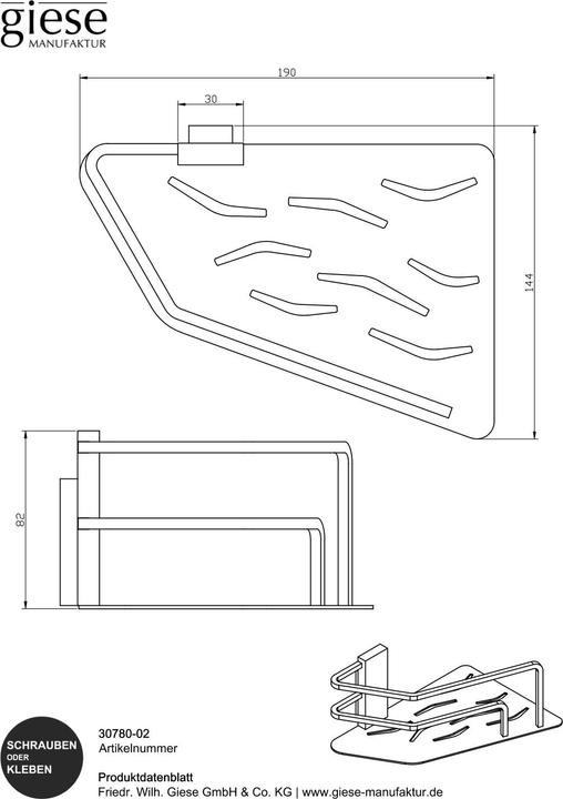 Immagine prodotto Giese Manufaktur Duschkorb Seaside Eckmodell