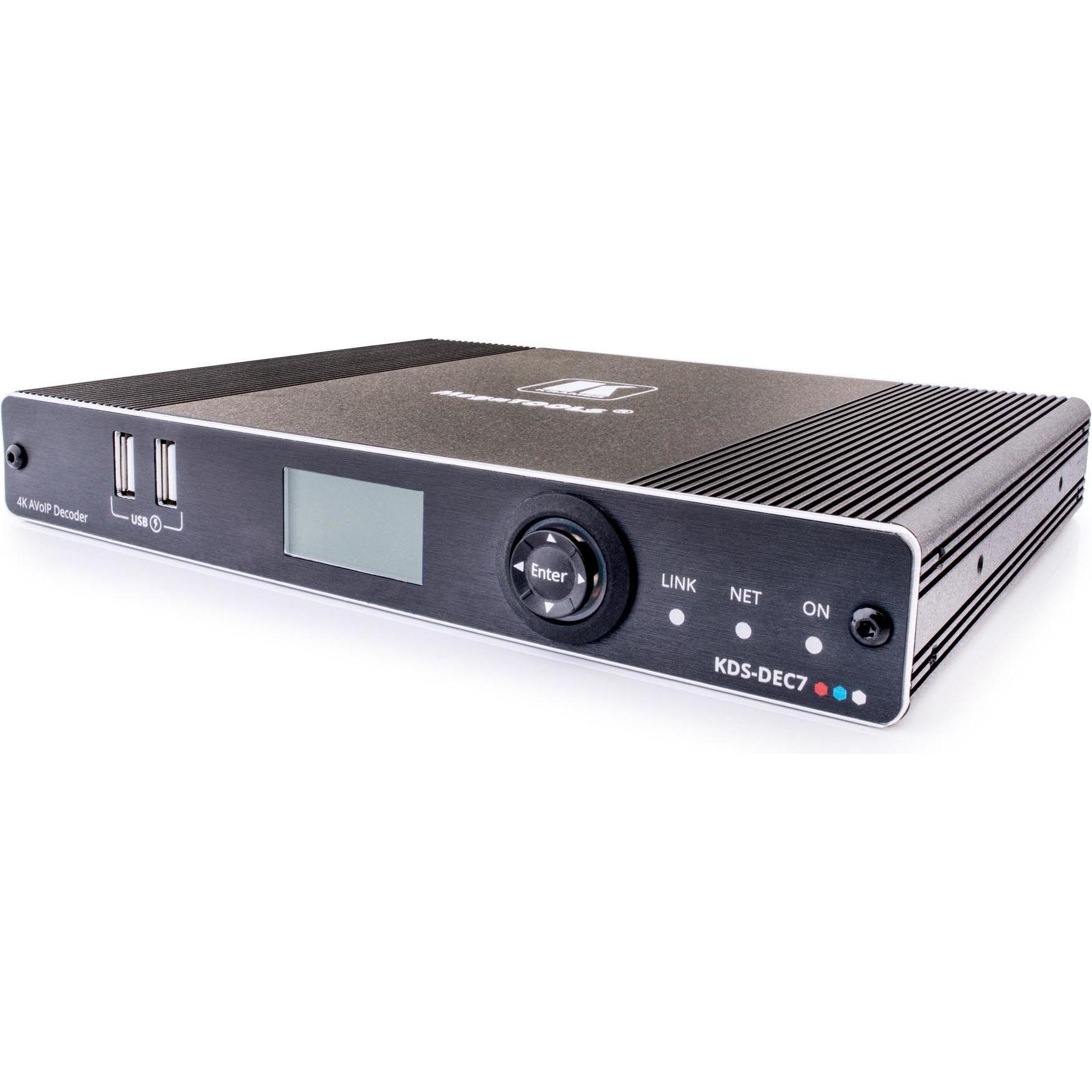 Kramer KDS-DEC7 HIGHPERFORMANCE, HIGHLYSCALABLE, AVOIP DECODER FOR 4K30 4:4:4, HDR10 OVER 1G NETWO, Video Converter
