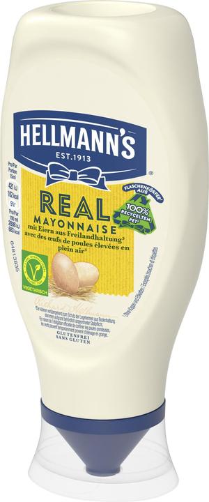 Image du produit Hellmann's Real Mayonnaise Squeezer, oeufs d'élevage en plein air, mayo pour burgers, frites & sandwichs (430 g)