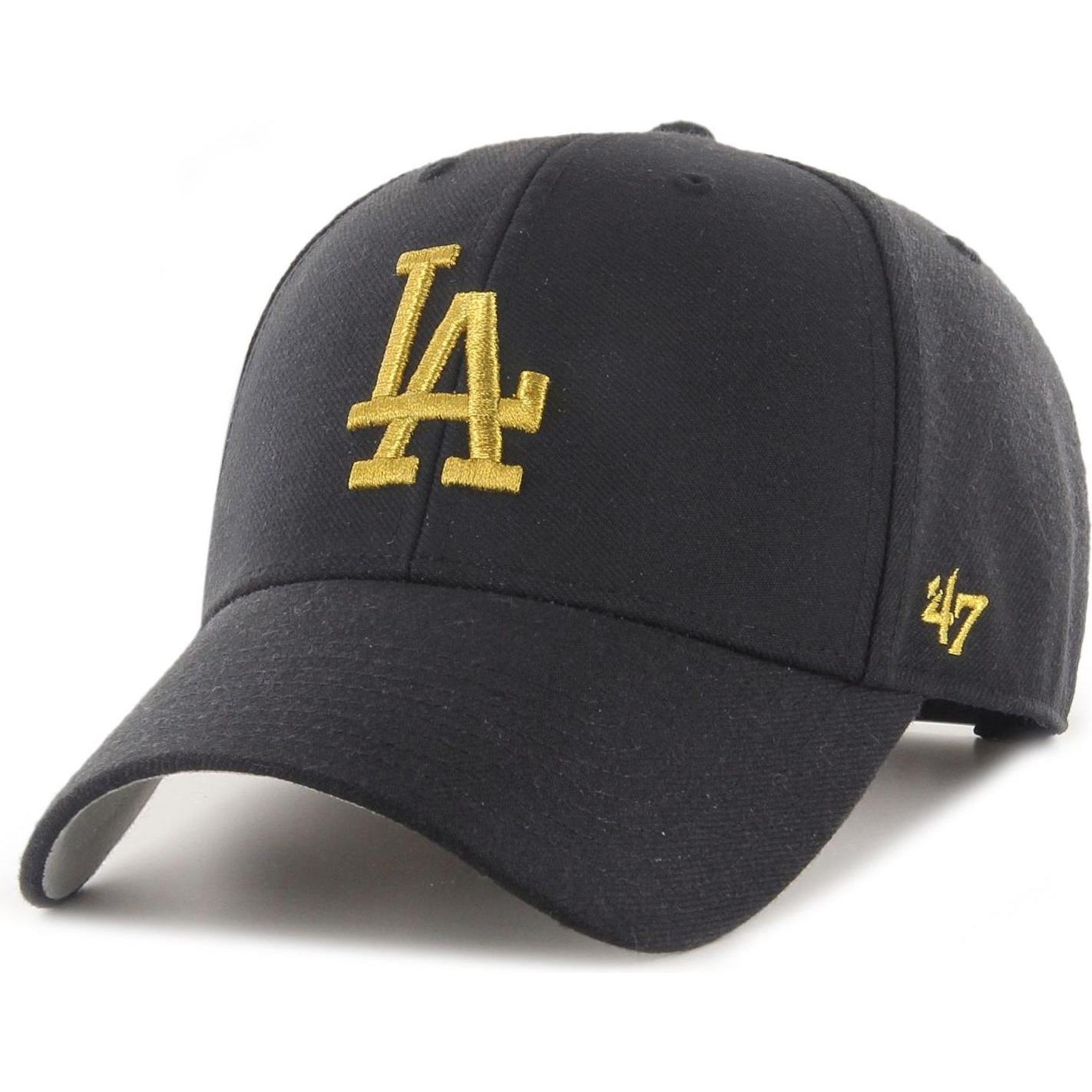 47 Brand, Herren, Cap, MLB Metallic Los Angeles Dodgers, Schwarz