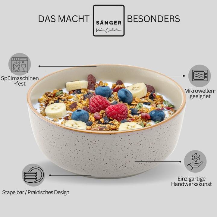 Produktbild Sänger Geschirr Schalen Set Rio Perlgrau (16.30 cm, 0.60 l, 4 x)
