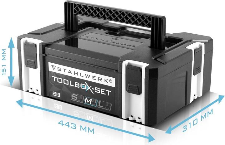 Immagine prodotto Stahlwerk Dimensioni della cassetta degli attrezzi M 443 x 310 x 151 mm Cassetta di sistema impilabile con (1 Pezzo)