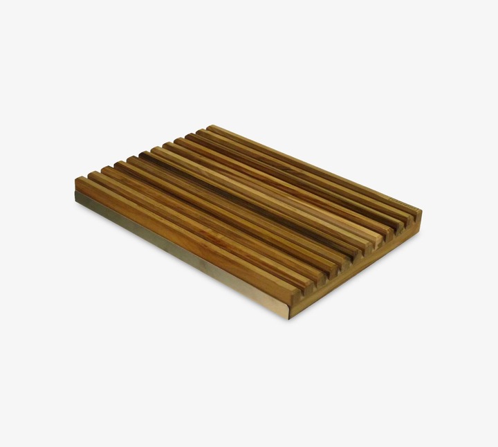 Actual product image Schneidholz Brotbrett mit Gitter und Wanne braun gestreift