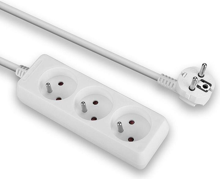 Actual product image Lindy 3 way Mains Gang Socket FR France (3x, CEE 7/5, 1.40 m)