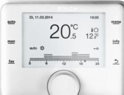 Actual product image Bosch Hausgeräte Rum- og klimastyring CW400. Til både brugsvand og centralvarme. Can be combined with forked arms