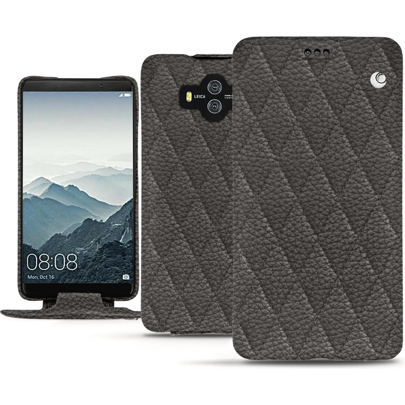 Noreve Lederschutzhülle vertikal (Huawei Mate 10), Smartphone Hülle, Grau