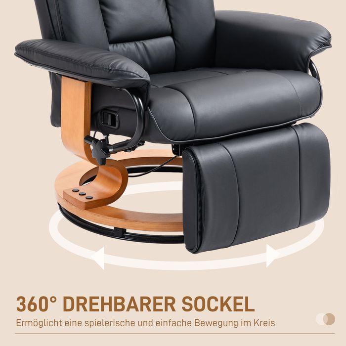 Produktbild Swisshandel24 Relaxsessel Drehbar, Fernsehsessel, bis 150 kg, Kunstleder, Schwarz
