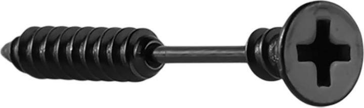 Actual product image Star Piercing Micro Barbell Kreuzschlitzschraube schwarz (without brass, Surgical steel 316L)