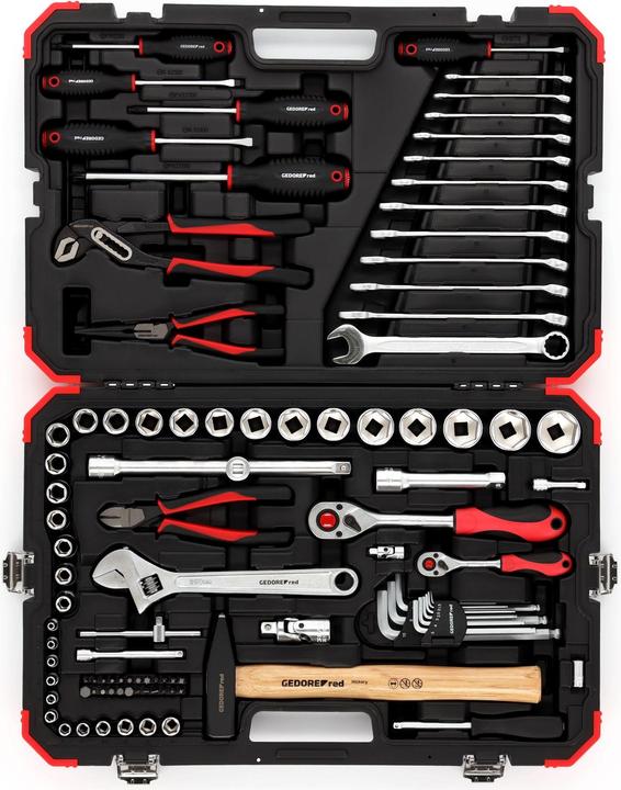 Actual product image Gedore Red 100-piece socket wrench set 1/4 + 1/2 inch 10-32mm