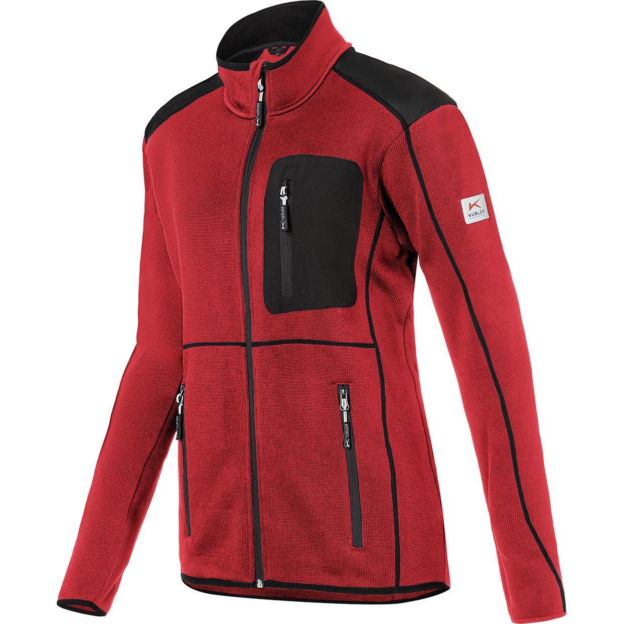 Kübler, Damen, Jacke, Strickjacke Damen mittelrot/schwarz Form 1444 Grösse XS (XS), Rot, XS