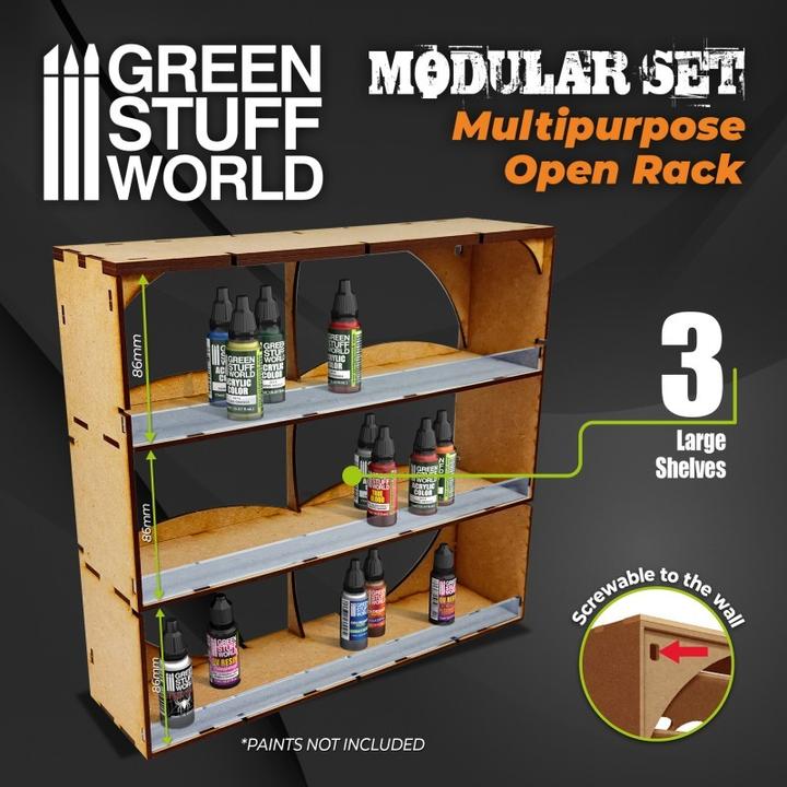 Actual product image Green Stuff World Multipurpose Open Rack - 3 Shelves