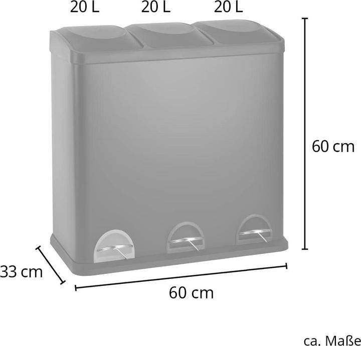 Produktbild Svita Treteimer für Mülltrennung (60 Liter, 3x20L) (60 l)