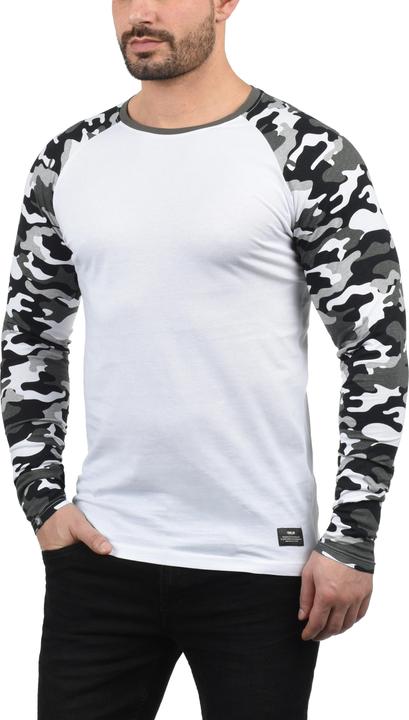 Actual product image Solid Cajus Men's Camouflage Long Sleeve T-Shirt Top With Crew Neck Made Of 100% Cotton With Pattern (L)