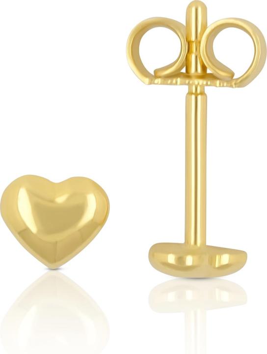 Produktbild Muau Stud earrings heart yellow gold 750, 4mm (750/18K Gelbgold)