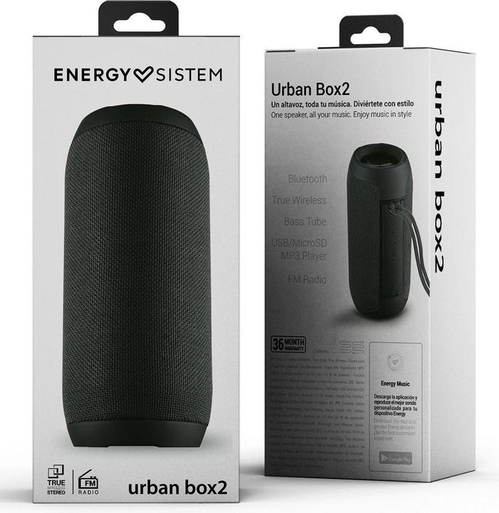 Actual product image Energy Sistem Urban Box 2 Portable Stereo Speaker Black 10W (12 h)