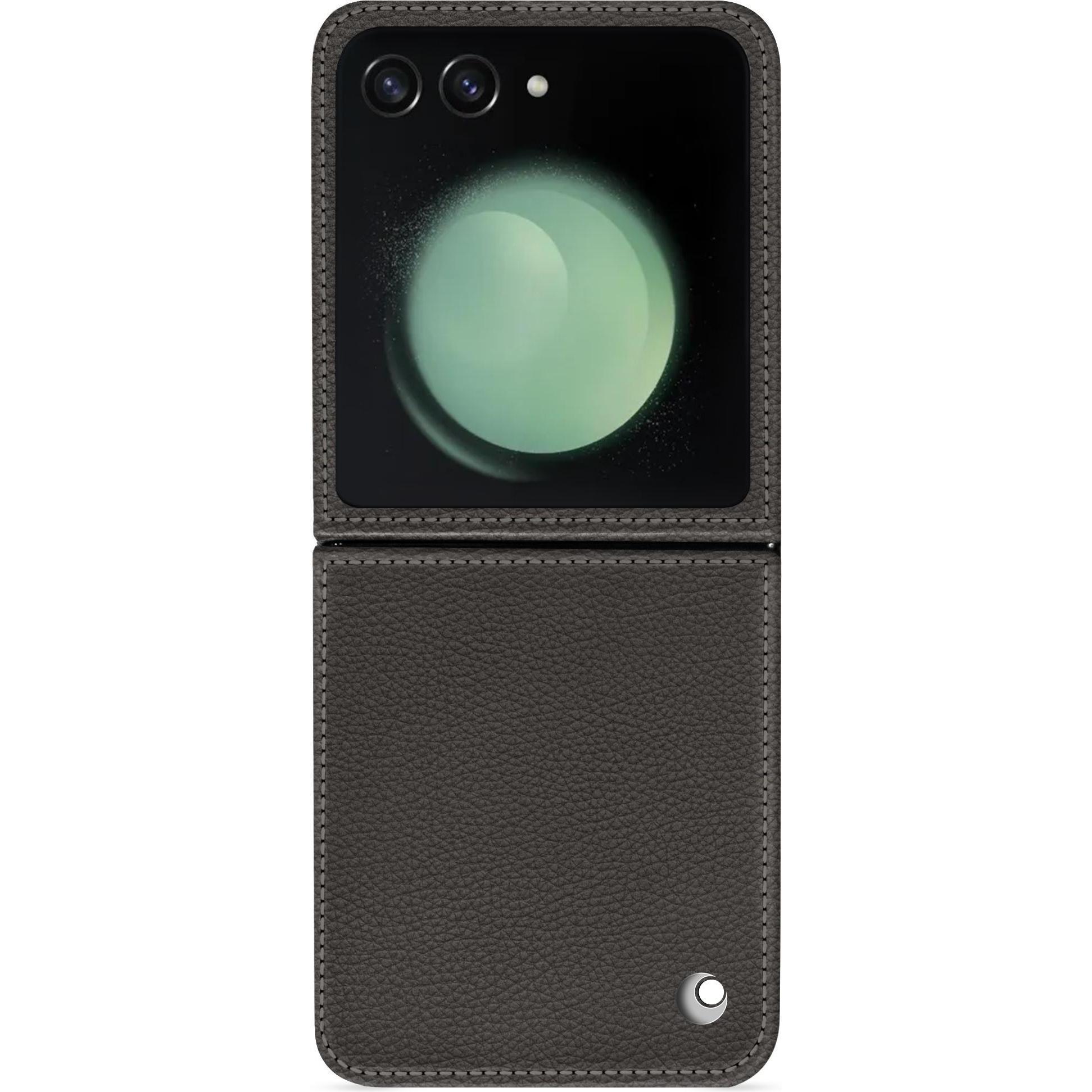 Noreve Lederschutzhülle Samsung Galaxy Z Flip5 (Samsung Galaxy Z Flip5), Smartphone Hülle, Grau