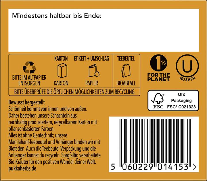 Valori nutrizionali e ingredienti Pukka Tè dopo cena (36 g)