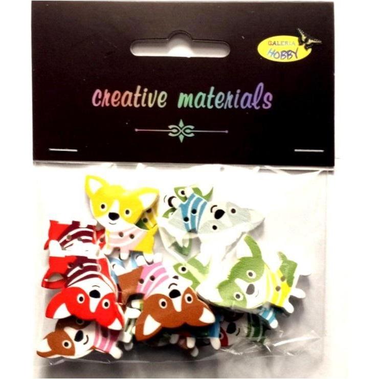 Titanum Zierknöpfe Hunde 25mm 15 Stk