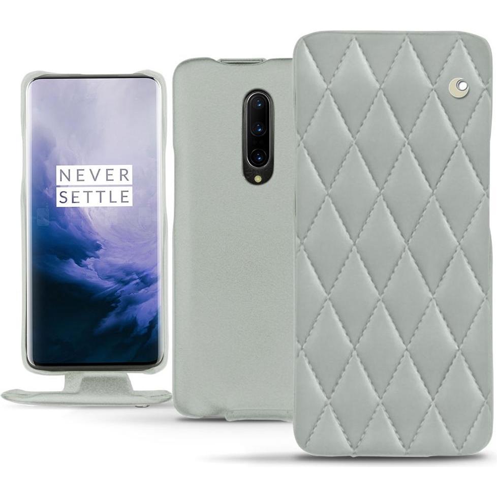 Noreve Lederschutzhülle vertikal (OnePlus 7 Pro), Smartphone Hülle, Grau