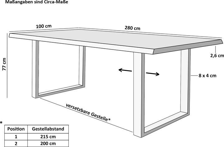 Actual product image SAM Quinn (280 x 100 x 77 cm)