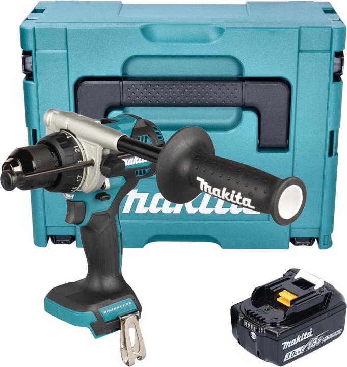 Immagine prodotto Makita DHP 492 F1J Avvitatore a percussione a batteria 18 V 141 Nm Brushless + 1x batteria 3,0 Ah + (Batteria ricaricabile)