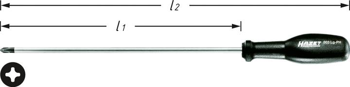 Produktbild HAZET Schraubendreher trinamic 803LG-PH1 ∙ Kreuzschlitz Profil PH ∙ PH1 (Phillipps-Kreuzschlitz (PH))