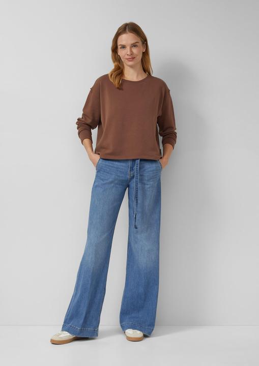 Produktbild s.Oliver Sweatshirt Verkürztes Sweatshirt mit Naht-Details (46)