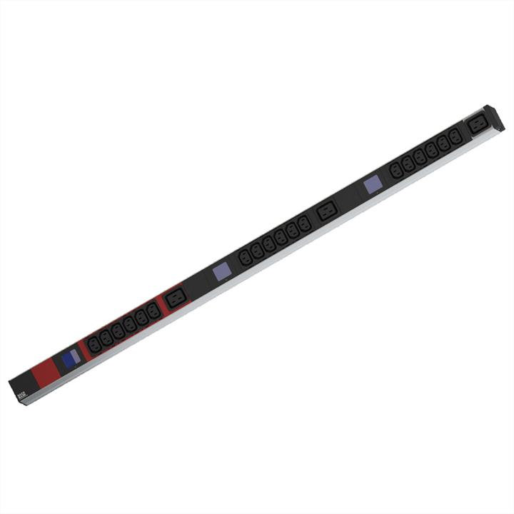 Produktbild Bachmann BN0500 48,26cm 19Zoll PDU 1HE 18xC13 3xC19 Leistungsmessung Anschluss CEE 3x16A rot