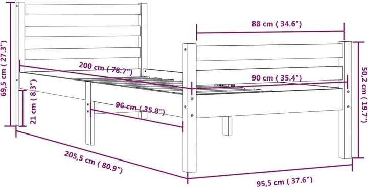 Image du produit vidaXL Bettrahmen (90 x 200 cm)