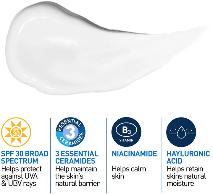 Image du produit CeraVe Crème hydratante pour le visage (52 ml, Crème de jour, SPF 30)