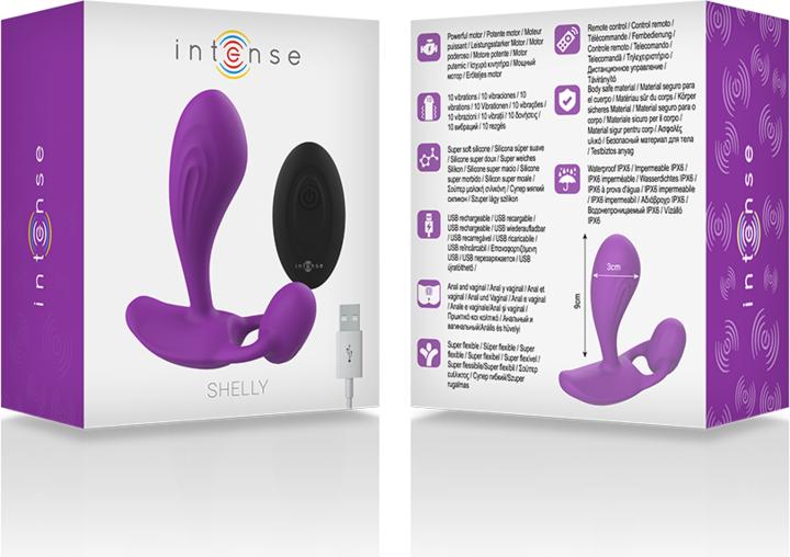 Actual product image Intense Shelly Anal Plug Remote Control Purple