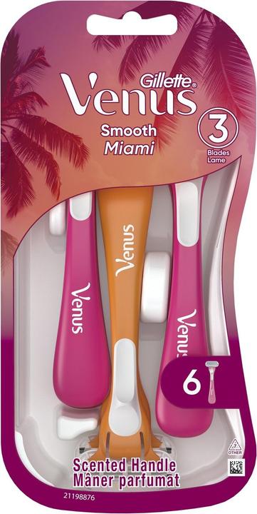 Gillette Venus Smooth Miami Disposable Razors - 6 Pieces