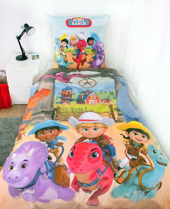 Actual product image Universal Textiles Dino Ranch bed linen 70x90+140x200 cm (140 x 200 cm, 70 x 90 cm)