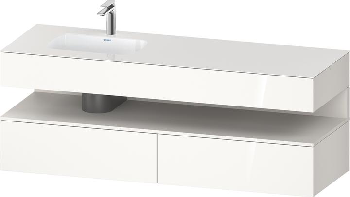 Produktbild Duravit Qatego Einbauwaschtisch mit Konsolenwaschtischunterbau, 1600x550x600mm, Nische Weiss Superma