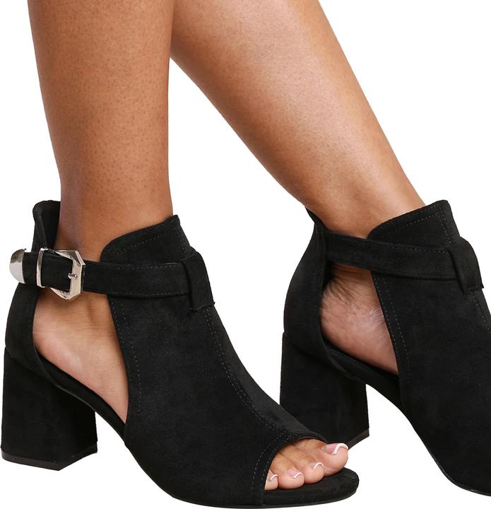 Actual product image Where's That From Womens/Ladies Lisa Suede Open Toe Wide Block Heel Sandals (39)