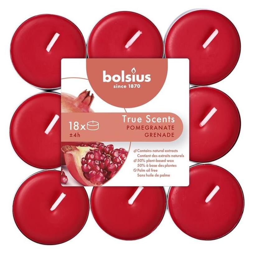 Bolsius, Kaarsen, Granaatappel Geur Licht 4 Uur Ware Geuren Op (18 Pcs.)