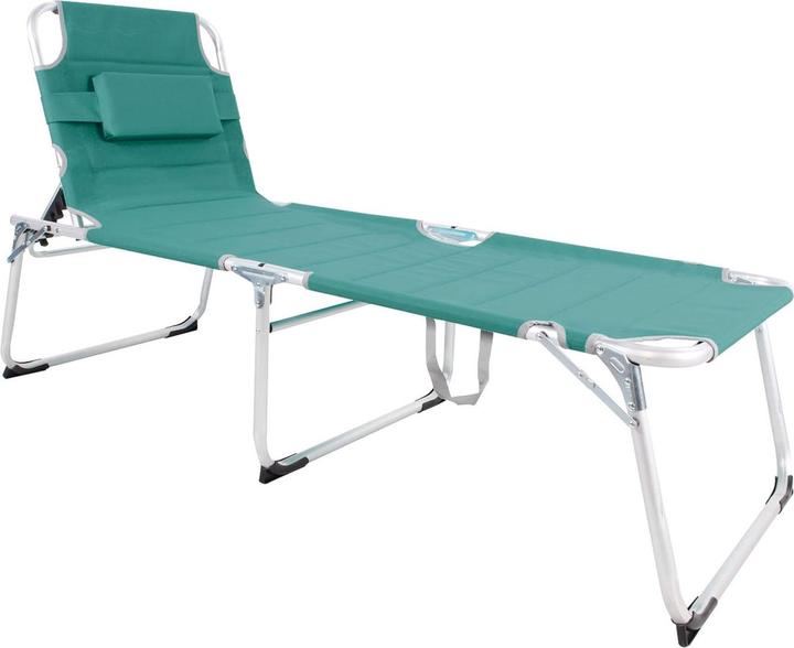 Mojawo XXL Aluminium Gartenliege Sonnenliege Türkis gepolstert L200xB70cm (200 cm)