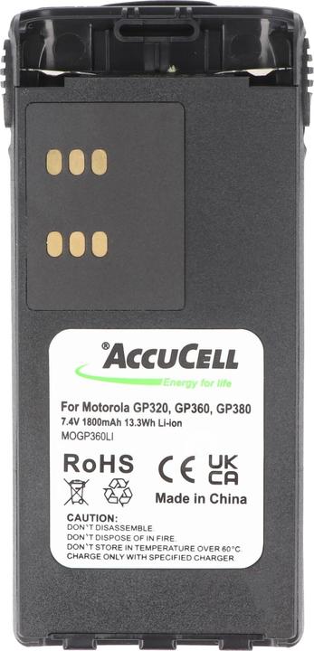 Actual product image AccuCell Battery Motorola GP320, GP340, GP360, HNN9008