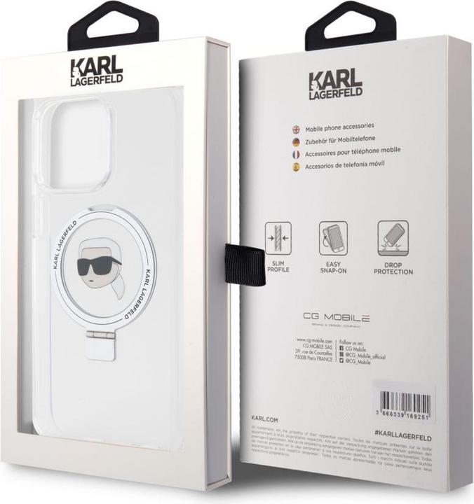 Produktbild Karl Lagerfeld KLHMP15XHMRSKHH iPhone 15 Pro Max 6.7" biały/white hardcase Ring Stand Karl Head MagS (Apple iPhone 15 Pro Max)