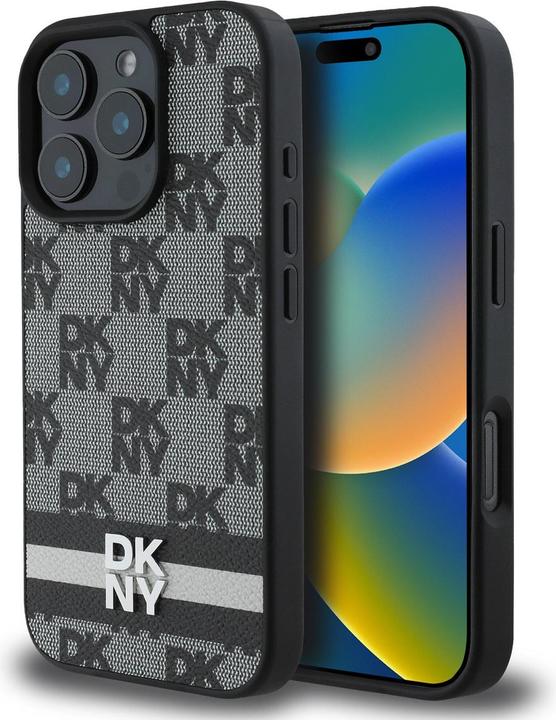 Actual product image DKNY DKHCP16XPCPTSSK iPhone 16 Pro Max 6,9" czarny/black hardcase Checkered Pattern & Printed Stripe (Apple iPhone 16 Pro Max)