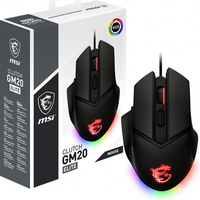 Immagine prodotto MSI Clutch GM08 Mouse per computer USB tipo A ottico 4200 DPI Per entrambe le mani (Cablato)