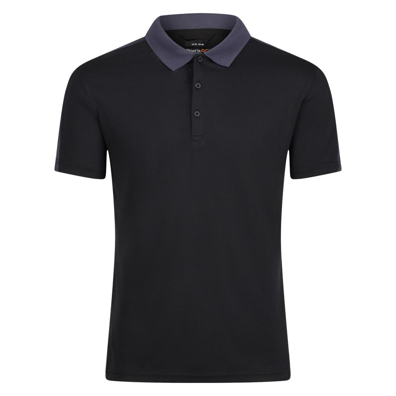 Regatta, Herren, Shirts, Contrast Coolweave Polo, Mehrfarbig, Schwarz