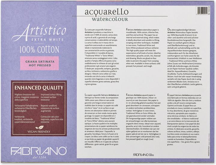 Actual product image Fabriano Aquarellblock Artistico Extra White (23 x 30.5 cm)