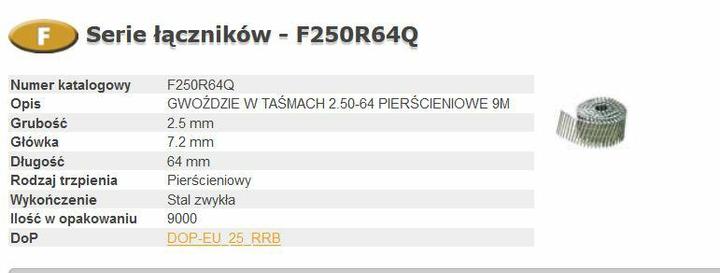 Actual product image Bostitch F Nails (9000 Piece, 64 mm)