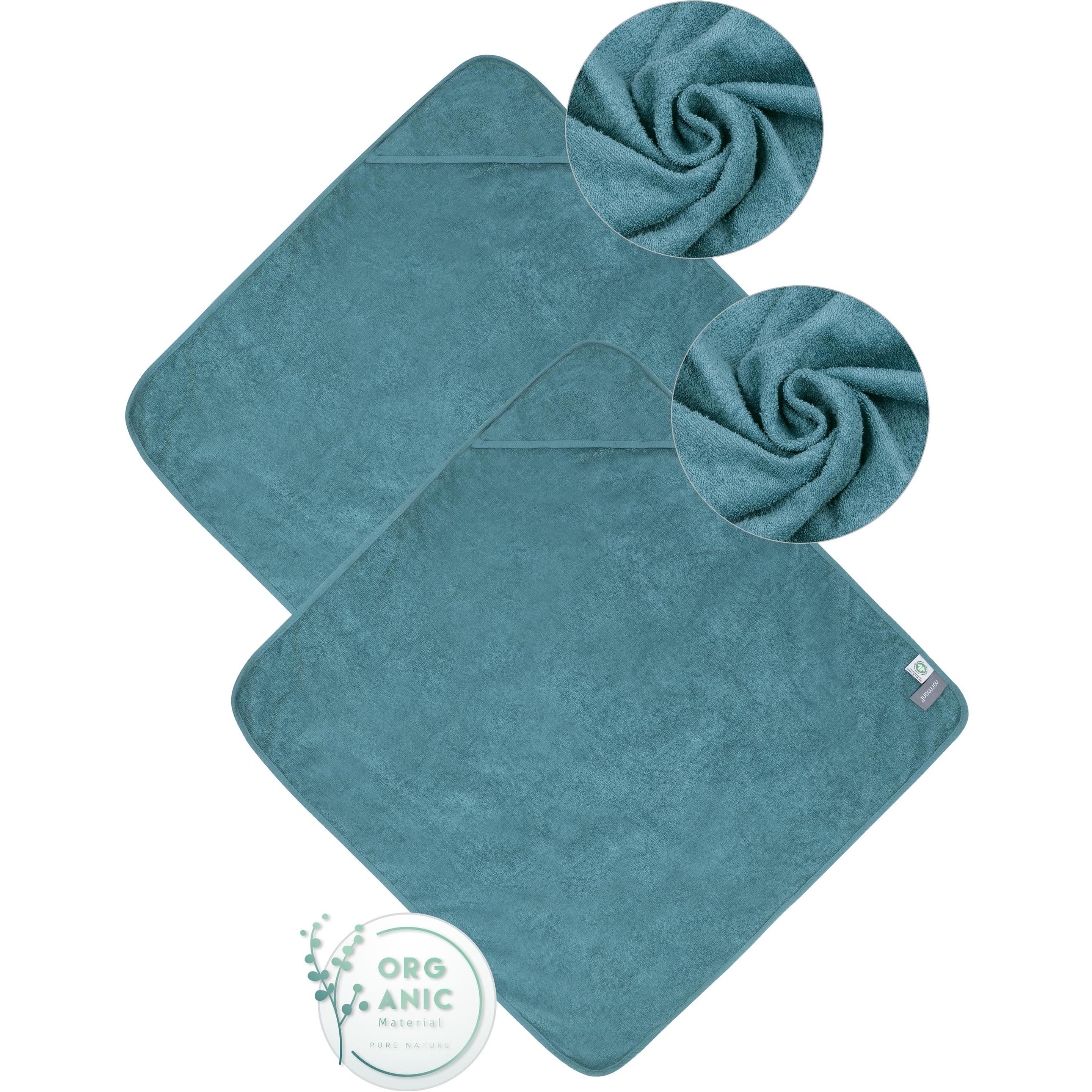 Thumbnail - Aspero, Babybadetuch, 2x Baby Kapuzenhandtücher aus Bio-Baumwolle 100x100 cm - 9233