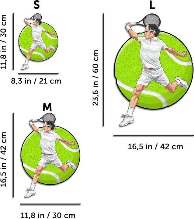 Productafbeelding Iconic Roger Federer - Tennis - Holz Puzzle Grösse L (500 Teile) (500 onderdelen)