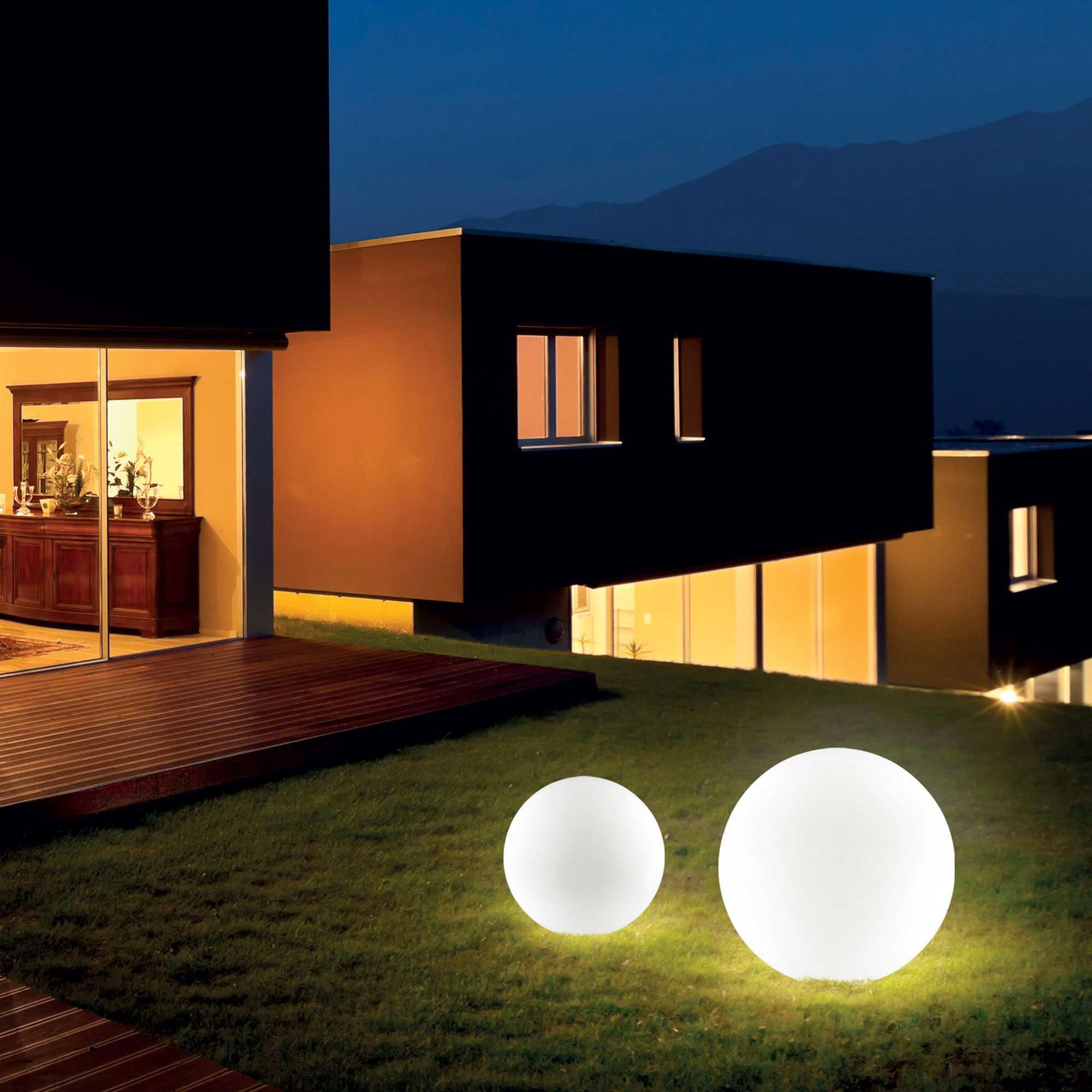 Thumbnail - Ideal lux, Gartenbeleuchtung, SOLE Stehleuchte E27 ⌀400mm dimmbar Weiss IP44 191621 (E27, IP44)