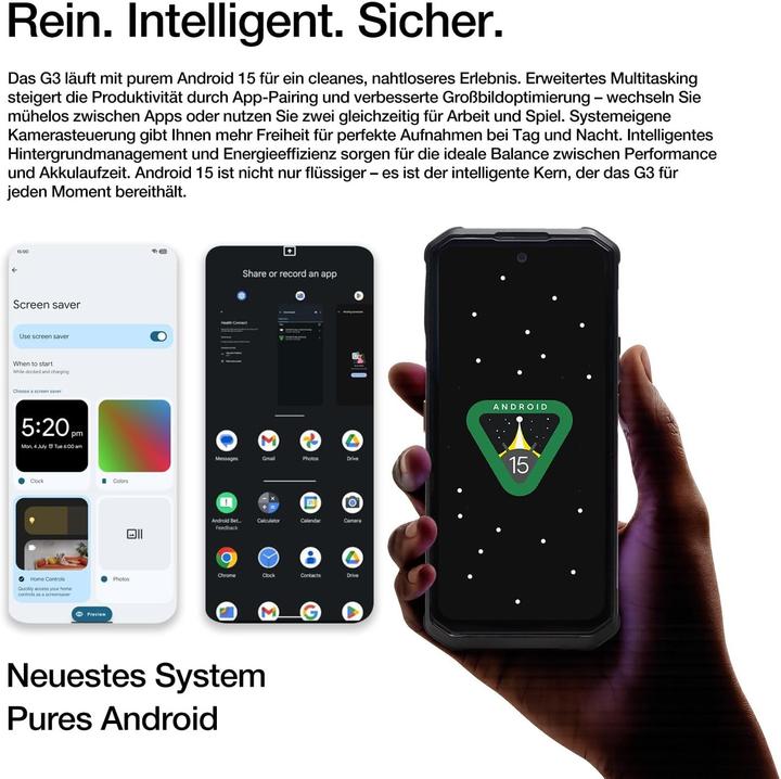 Actual product image AGM Outdoor smartphone with 5G, 6200mAh battery, IP68/IP69K waterproof, and 8GB RAM (128 GB, 6.53", 5G)